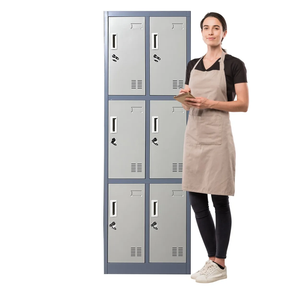 PROCHEF - Locker Casillero Metalico 2 Cuerpos 6 Puertas