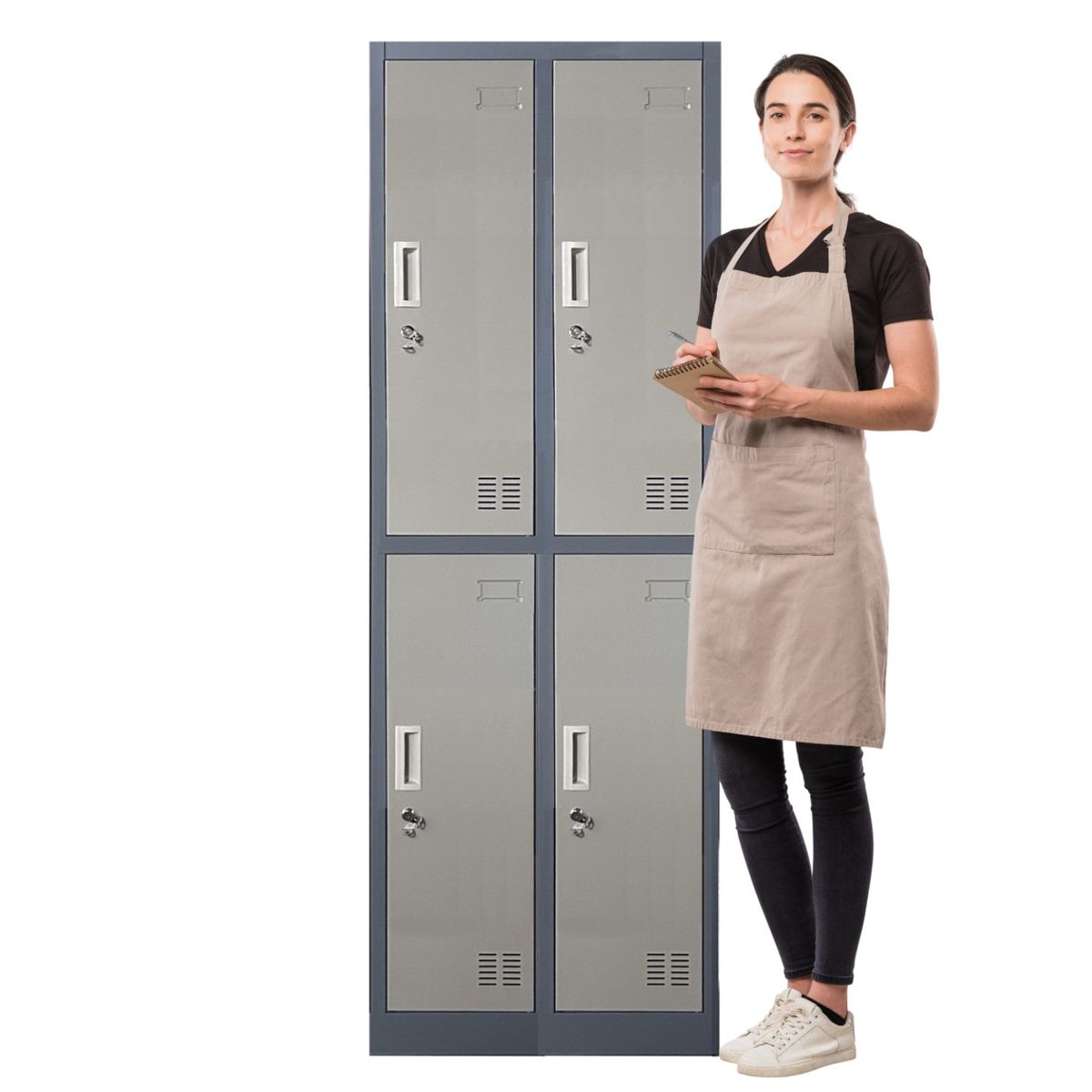 PROCHEF - Locker Casillero Metalico 2 Cuerpos 4 Puertas