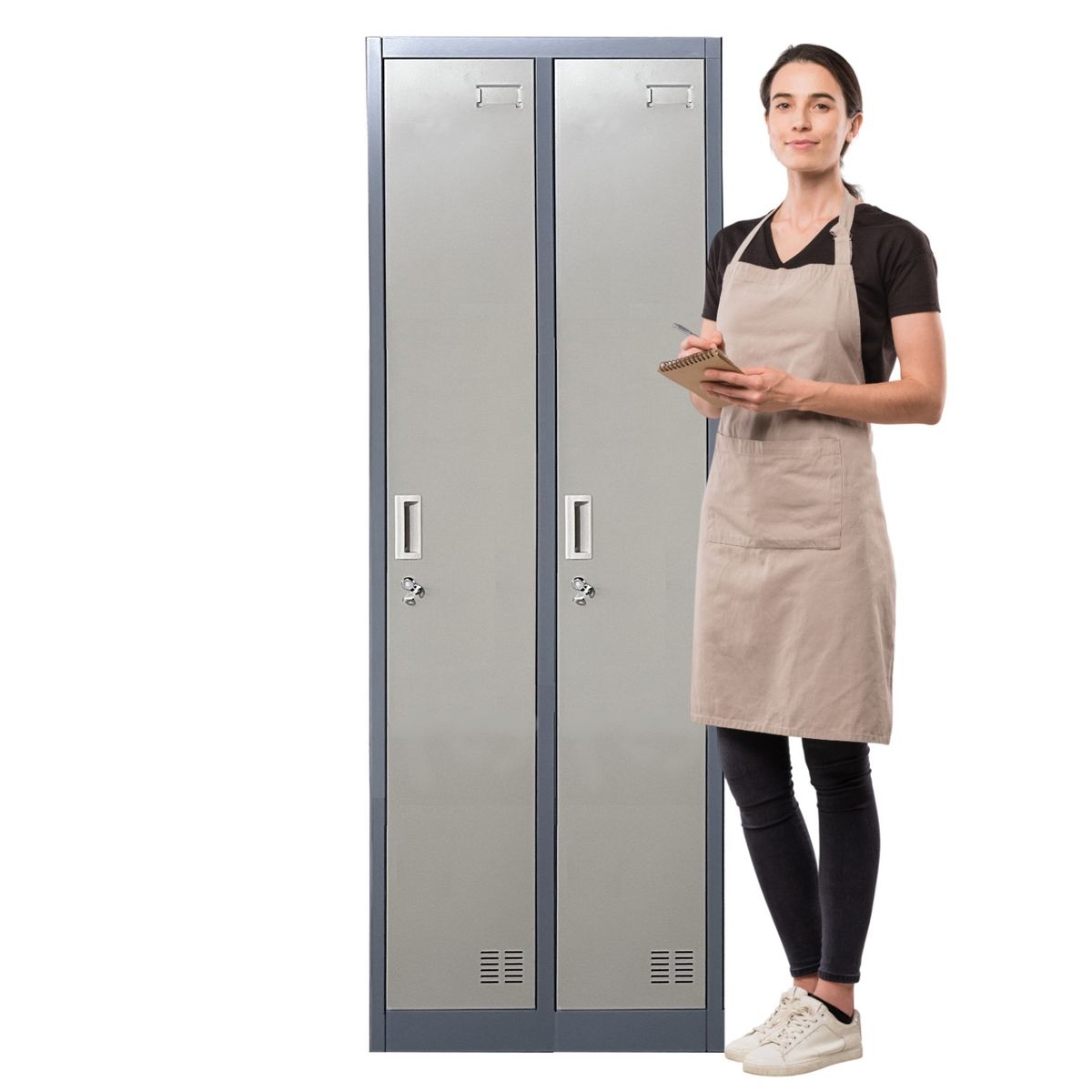 PROCHEF - Locker Casillero Metalico 2 Cuerpos 2 Puertas