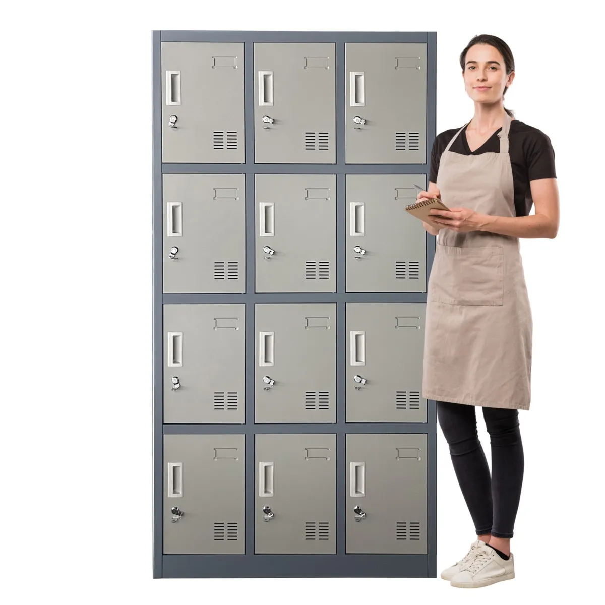 PROCHEF - Locker Casillero Metalico 3 Cuerpos 12 Puertas