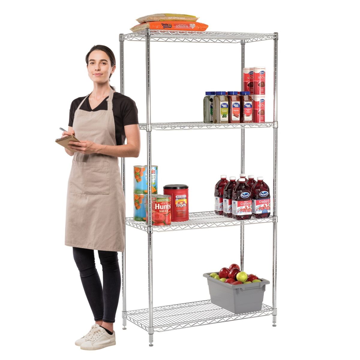 PROCHEF - Estante Cromado 4 Bandejas 90x45x180 cm. Capacidad 800 kg.