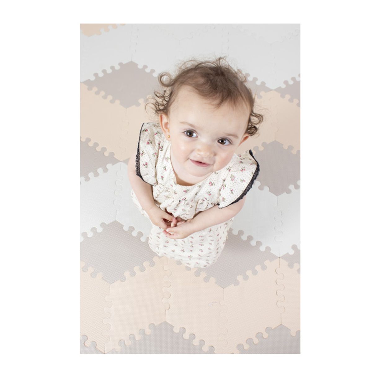 BRIC - Playmat Alfombra de Juegos Bebe Goma Eva RIO  BEIGE-GRIS