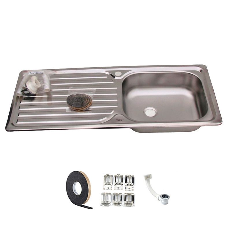 TAUMM - Lavaplatos Empotrado Simple Täumm 100x44 cm Secador Izquierdo- Plata