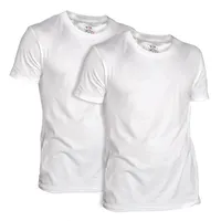 Camisetas Blancas Manga Corta Cuello Redondo Algodón Pack 2