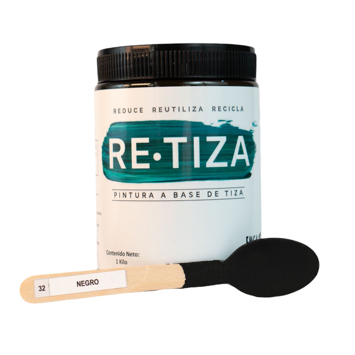 RETIZA - NEGRO PIZARRON 1 kilo. Pintura Tizada/Vintage base agua mate
