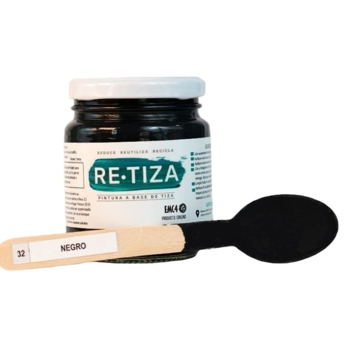 RETIZA - NEGRO PIZARRON 250 grs. Pintura Tizada/Vintage base agua mate