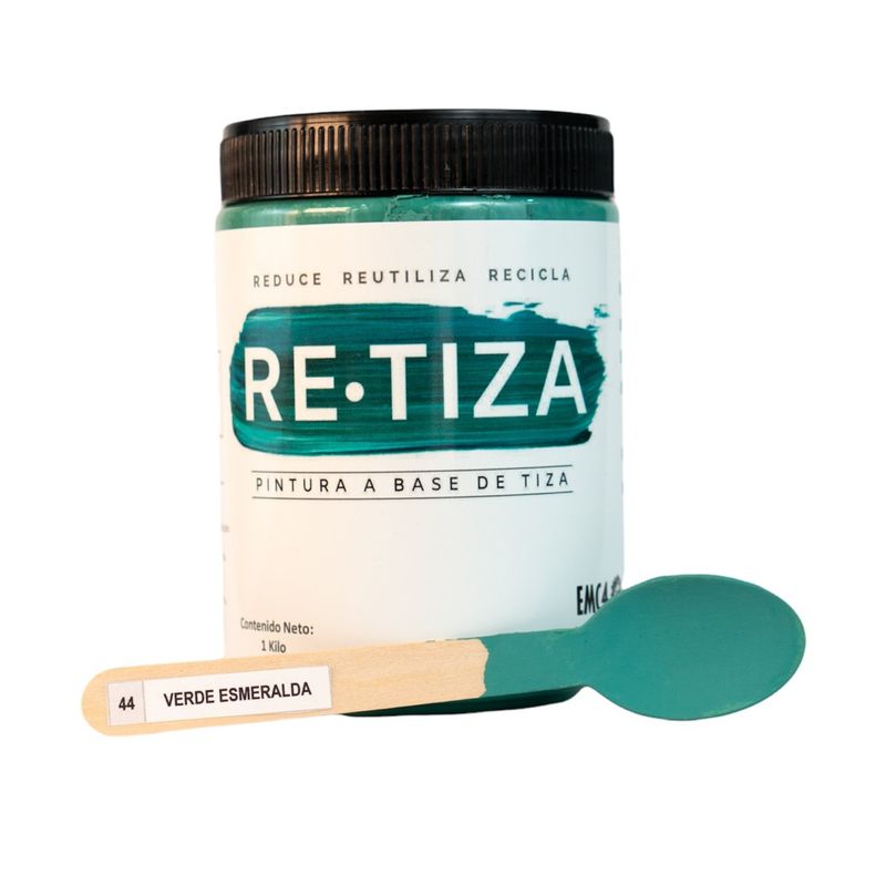 RETIZA - VERDE ESMERALDA  1 kilo. Pintura Tizada/Vintage base agua mate