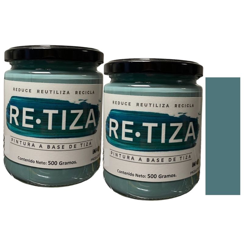 RETIZA - TURQUESA  1 kilo. Pintura Tizada/Vintage base agua mate decorativa