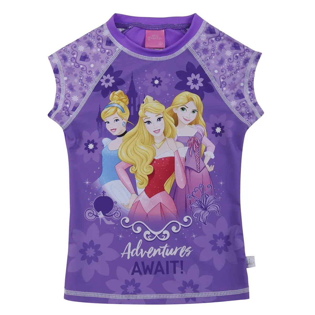 DISNEY - Polera Niña Manga Corta UV 50 Disney Princesas Violeta