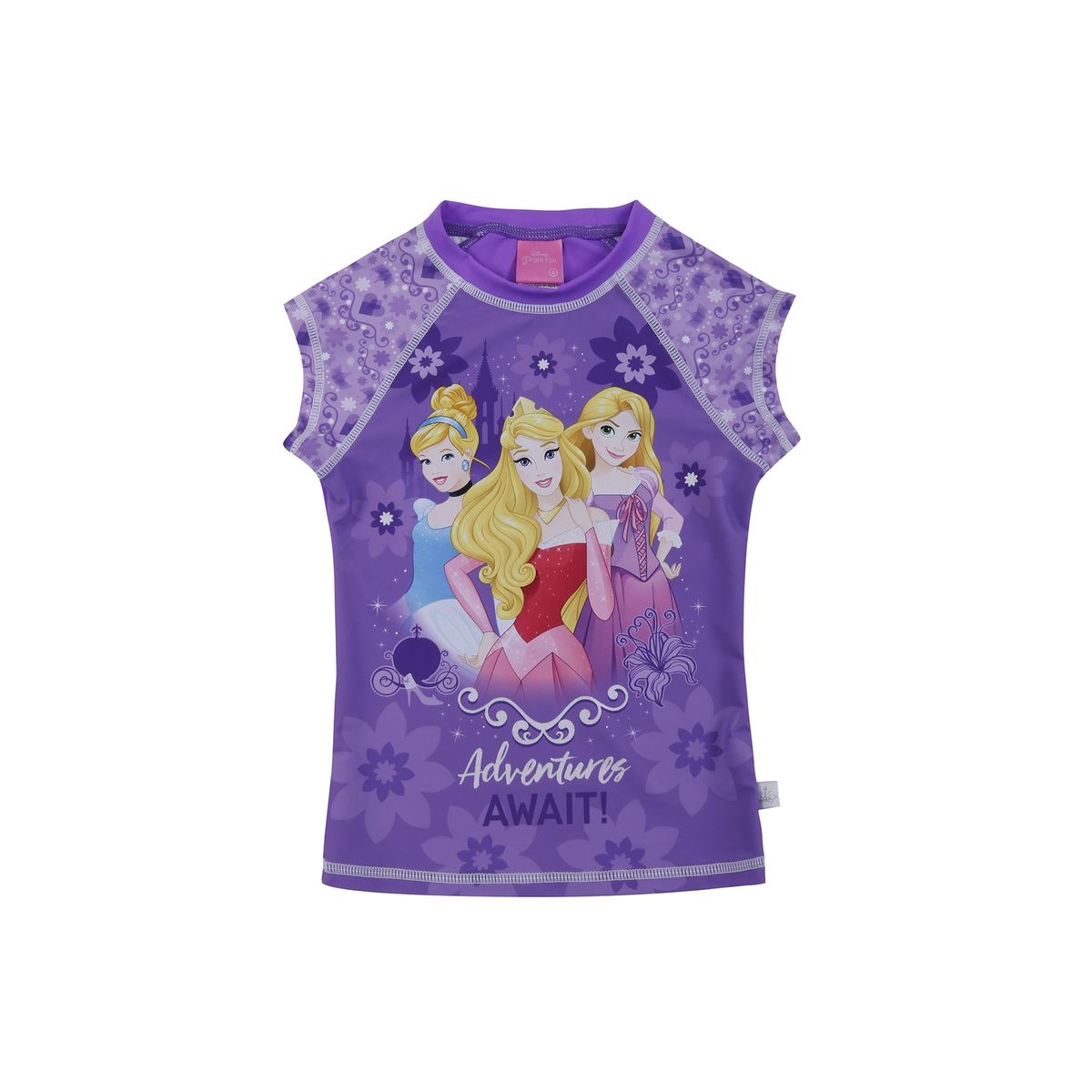 DISNEY - Polera Niña Manga Corta UV 50 Disney Princesas Violeta