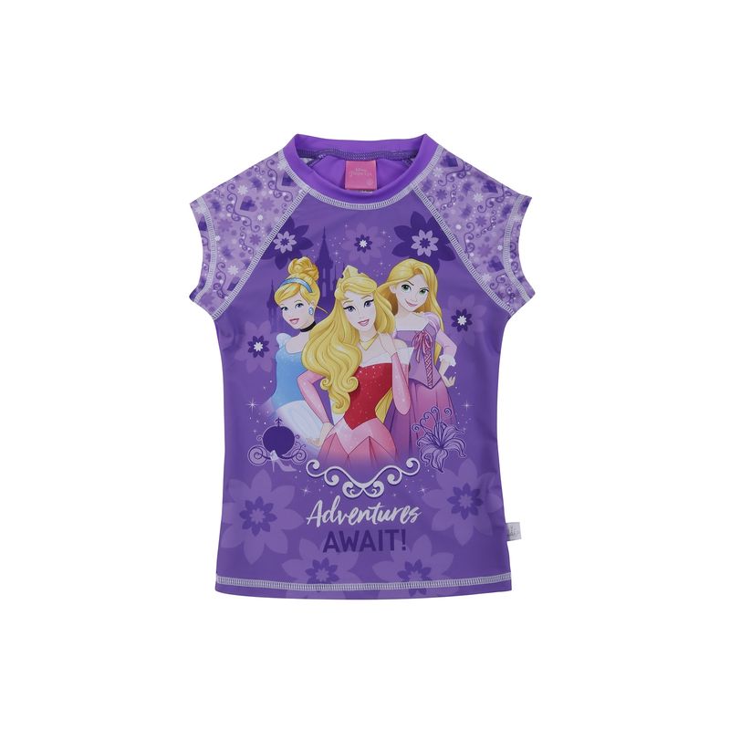 DISNEY - Polera Niña Manga Corta UV 50 Disney Princesas Violeta