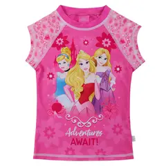DISNEY - Polera Niña Manga Corta UV 50 Princesas Rosa