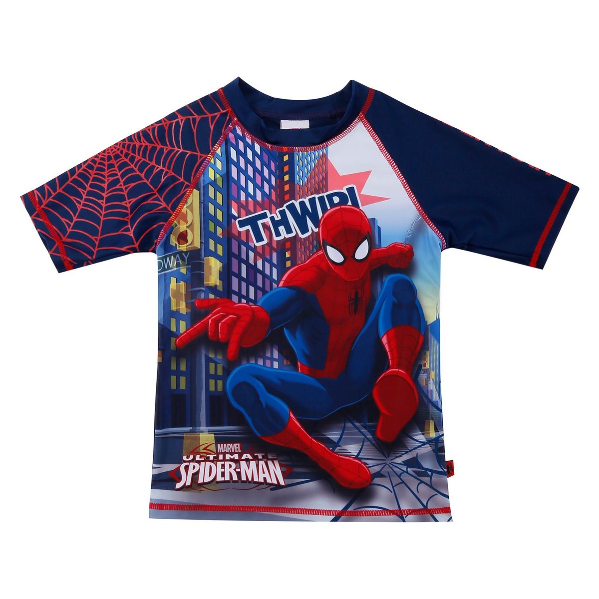 DISNEY - Polera Niño Manga Corta UV 50 Disney Spiderman Turquesa - Azul