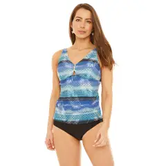 H2O WEAR - Traje de Baño Tankini Mujer Control Tirantes Turquesa - Azul