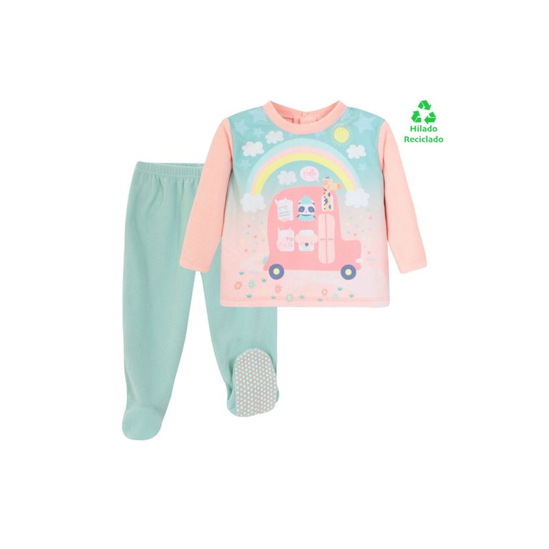 H2O WEAR - Pijama Bebé Niña Polar Sustentable H2O Wear Naranjo - Naranjo Pálido