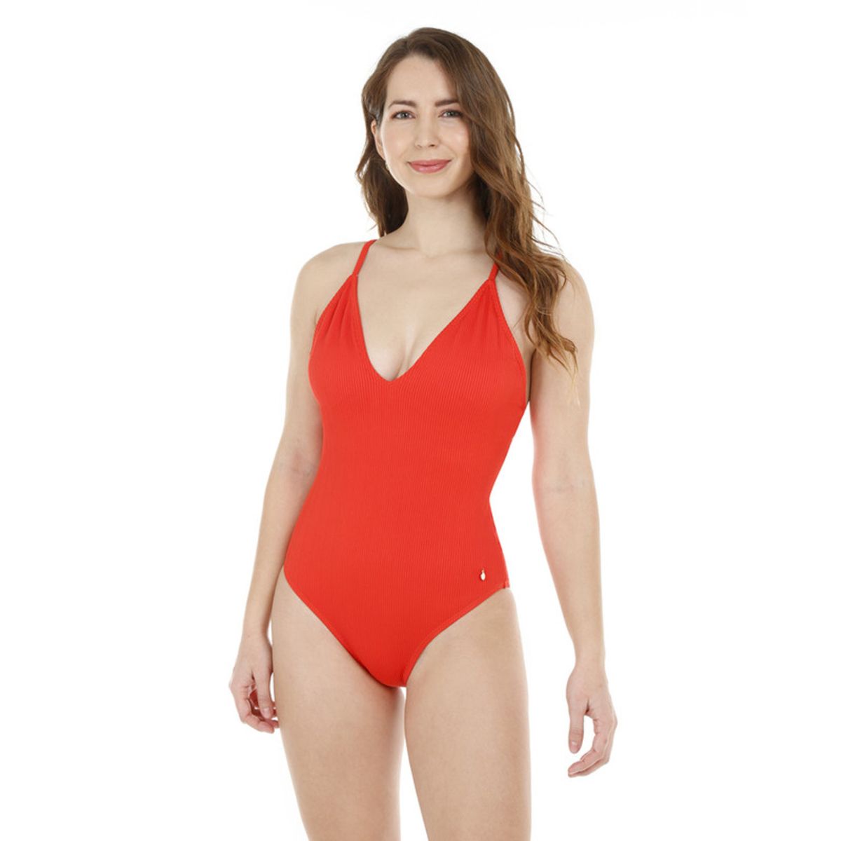 H2O WEAR - Traje de Baño Entero Mujer H2O Wear Textura Rib Rojo Amaranto
