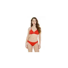 H2O WEAR - Traje de Baño Bikini Mujer Textura Rib en V Rojo Amaranto - Rojo