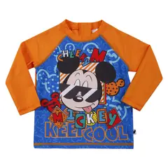 MICKEY MOUSE - Polera Bebe Niño UV 50 Manga Larga Disney Mickey Naranjo - Naranjo