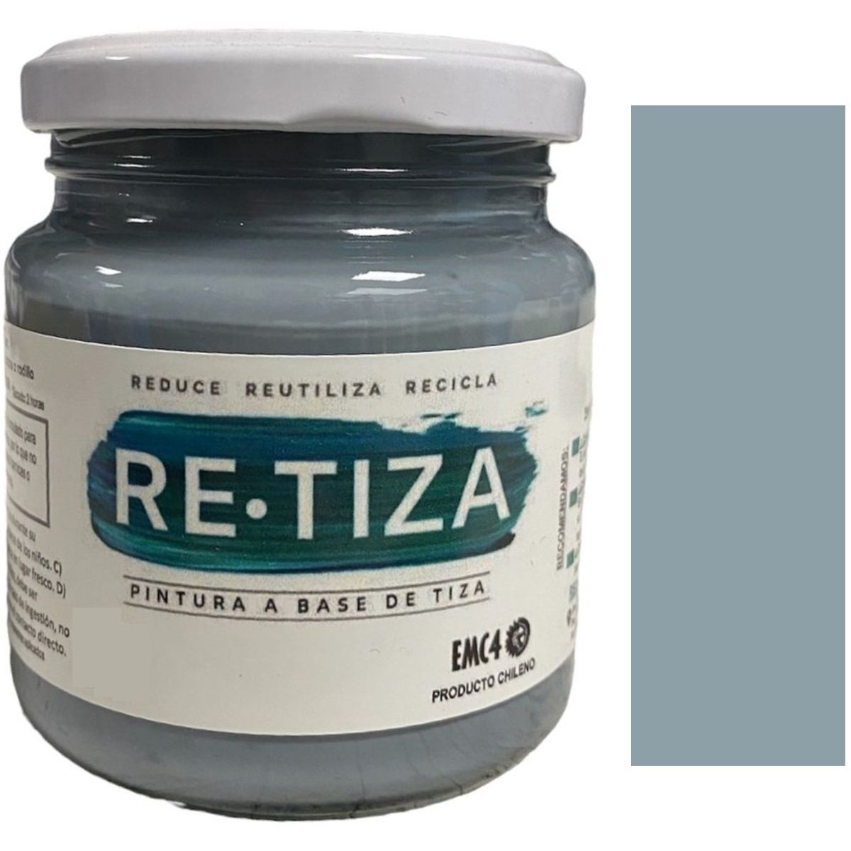RETIZA - GRIS ACERO 250 grs. . Pintura Tizada/Vintage base agua mate decorativa