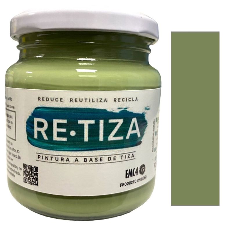 RETIZA - TE VERDE  250 grs. Pintura Tizada/Vintage base agua mate decorativa