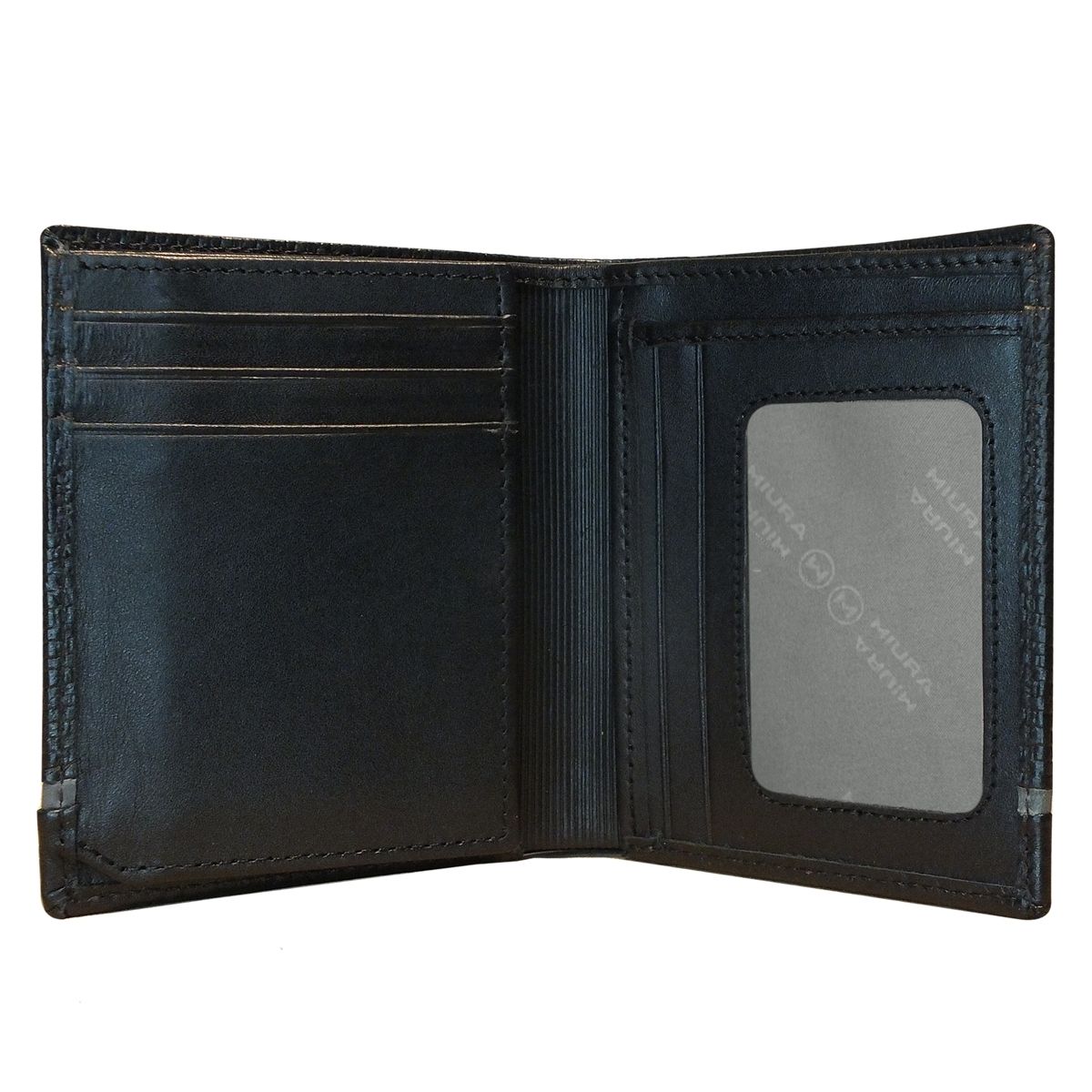 MIURA - Billetera Hombre Mod Marcus Negro 100 % Cuero Natural