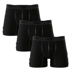 TOP - Pack 3 Boxer Negros Medio Algodón Top.