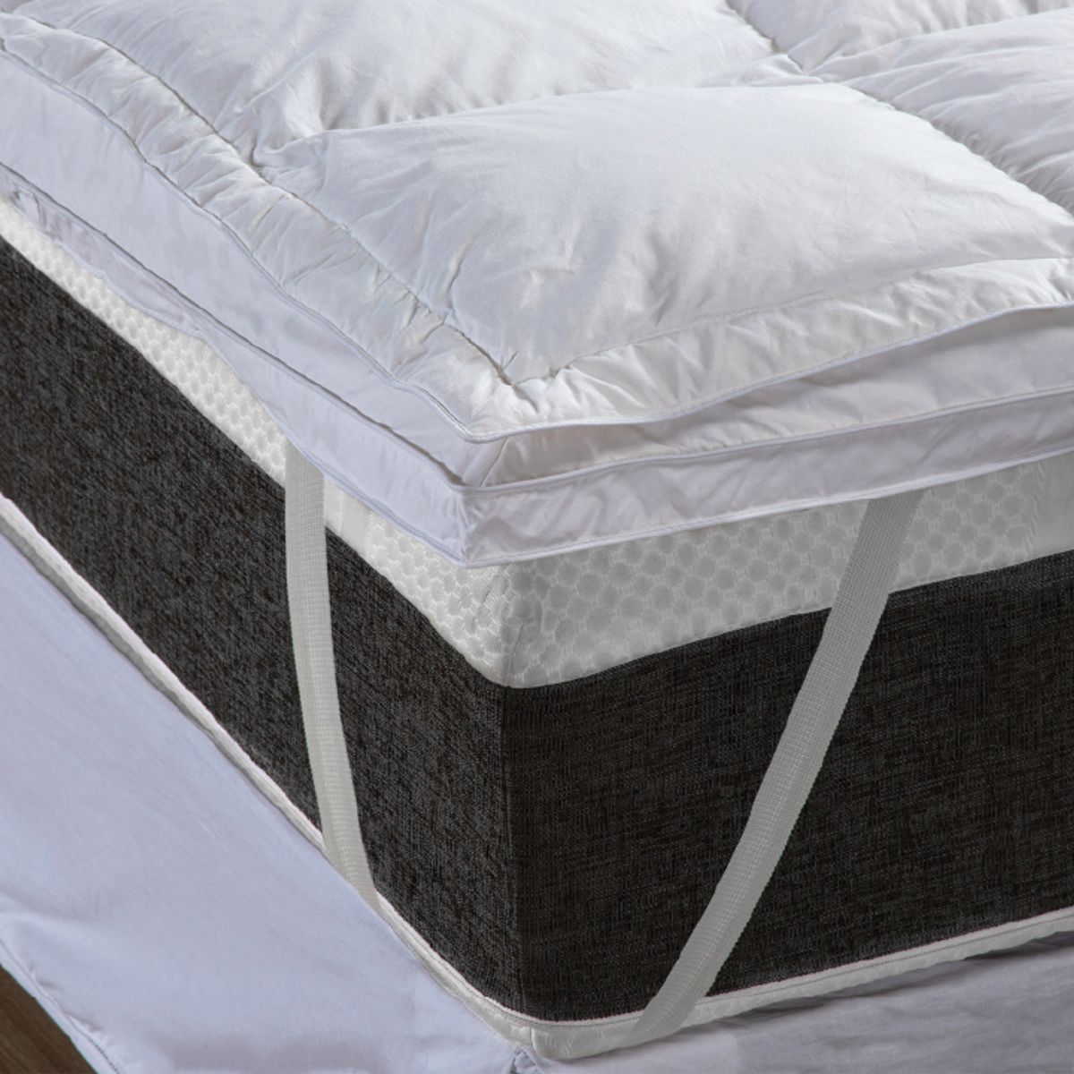 RELAN - Cubre Colchón Topper Plumas de Ganso Queen Relan