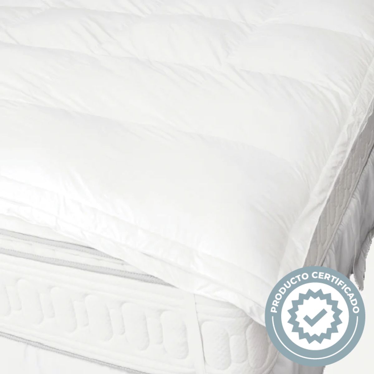 RELAN - Cubre Colchón Topper Plumas de Ganso Queen Relan