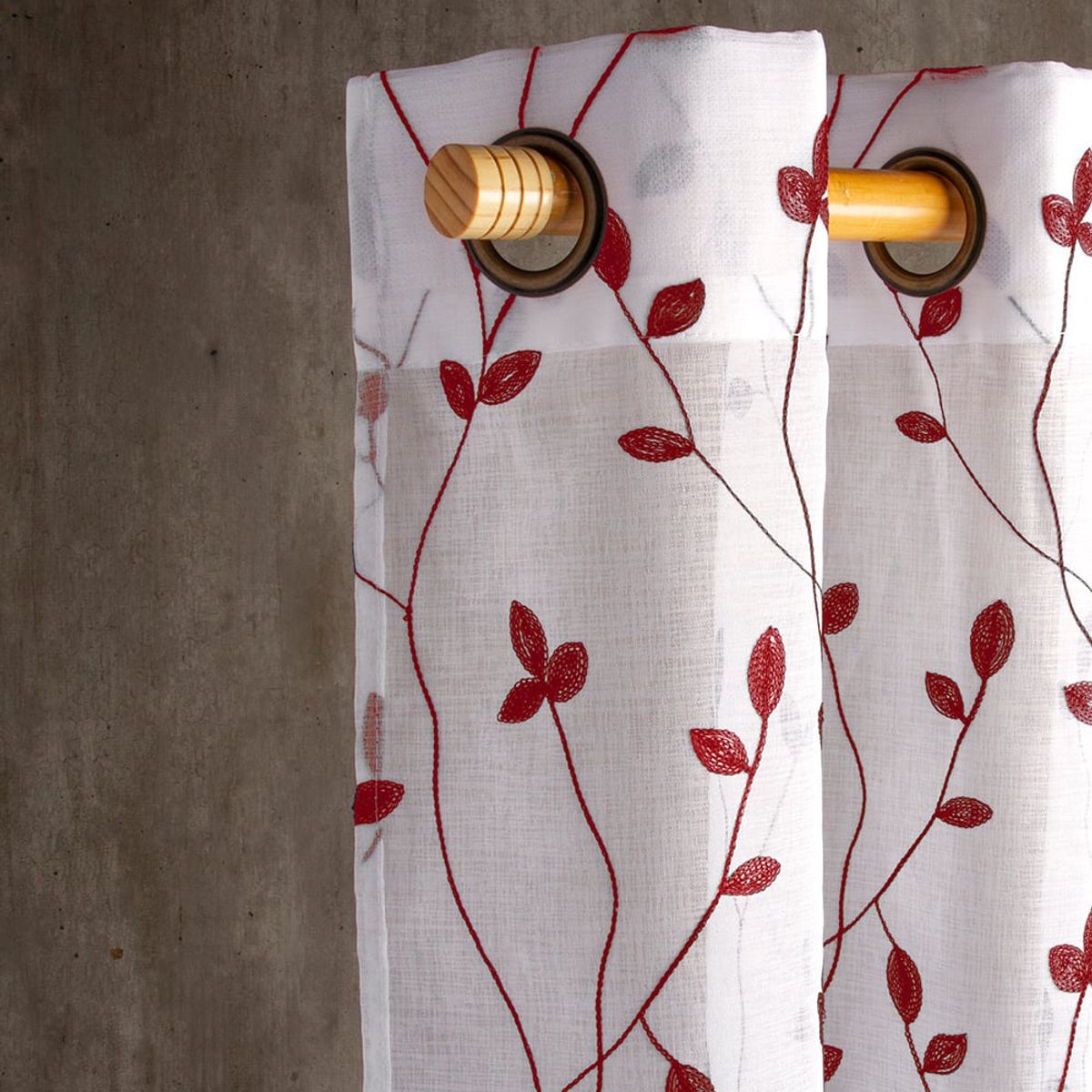 MASEL - Set Velo Teresita Bordado  Rojo 140 X 225 Cm