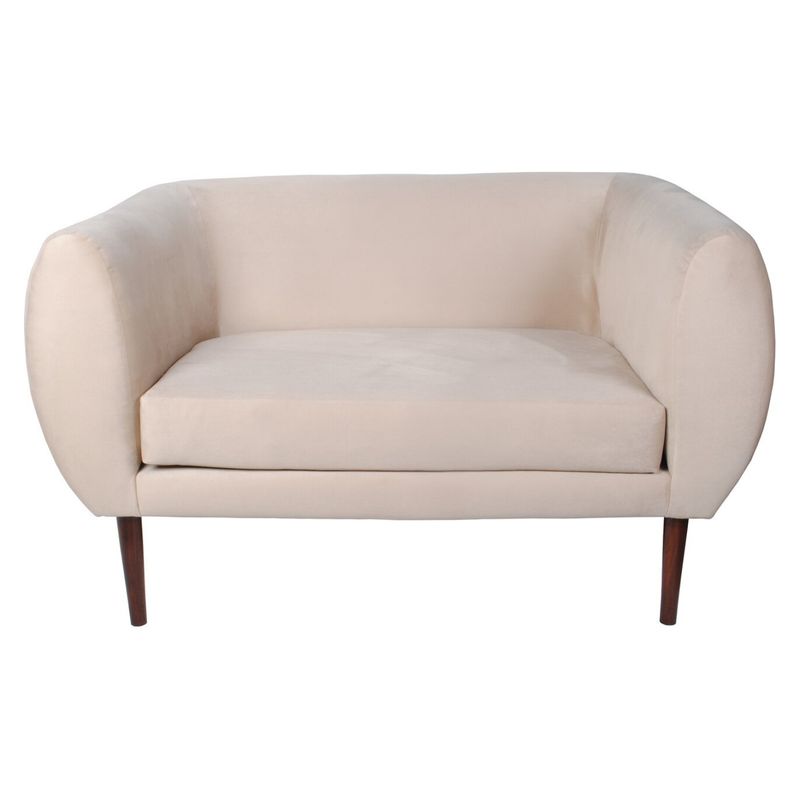 MASEL - Sofa 2C Curvee 130 X 70 X 78 Alt   Felpa Beige