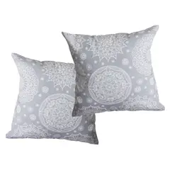 MASEL - Set 2 Cojin Terraza 50 X 50 Lona Jalebi  Gris