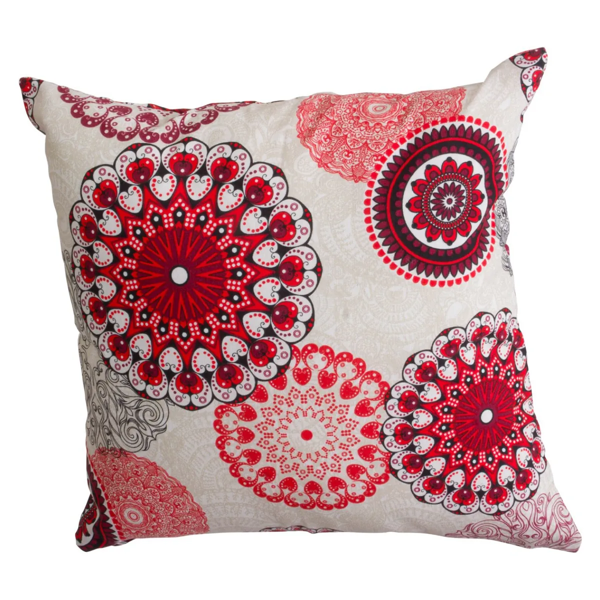 MASEL - Set 2 Cojin  Lona Terraza 50 X 50  Mandala Roja