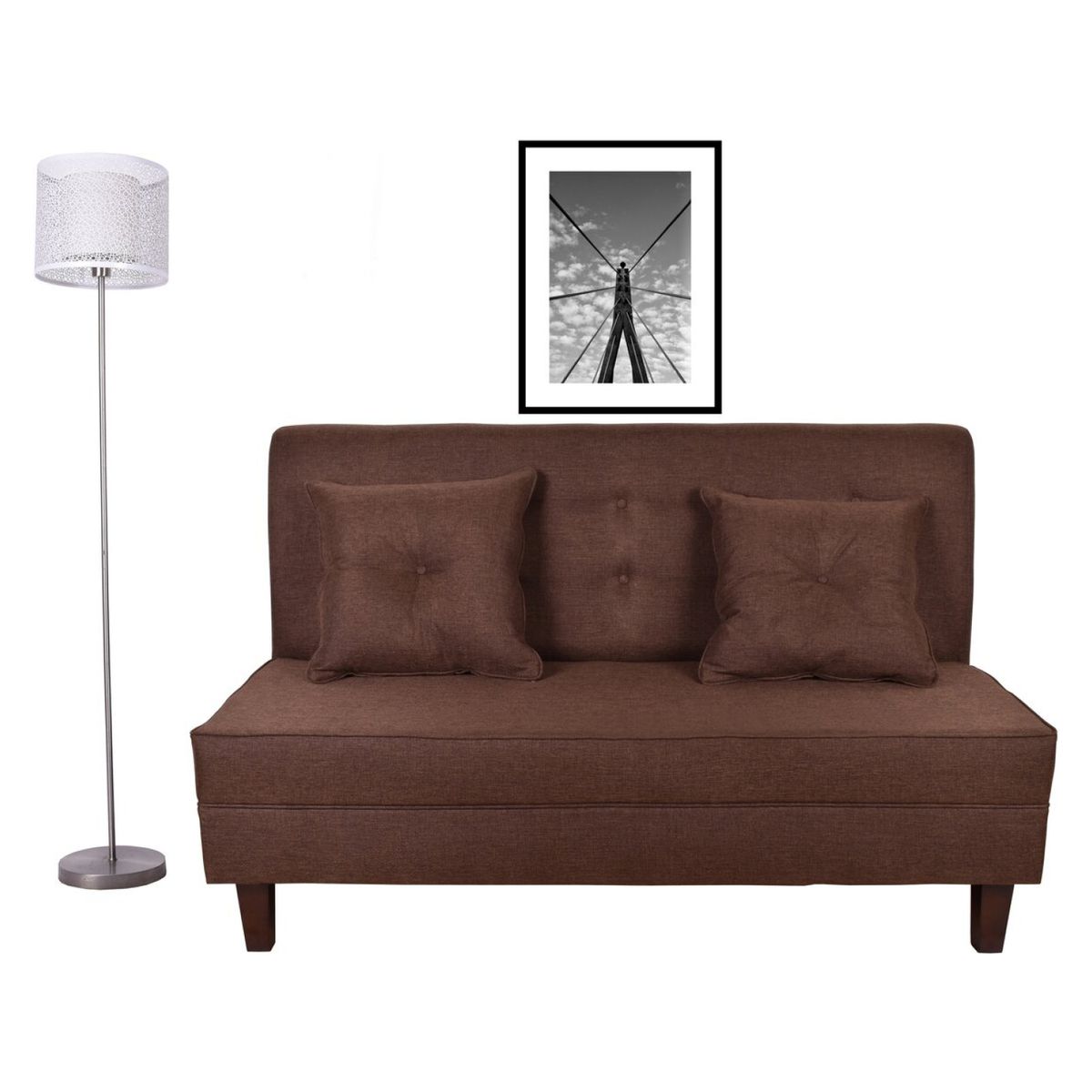 MASEL - Sofá 2 Cuerpos Urbana chocolate 150x80x95