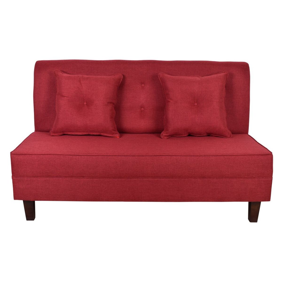 MASEL - Sofá 2 Cuerpos Urbana  Tela Burdeo 150x 80 x 95