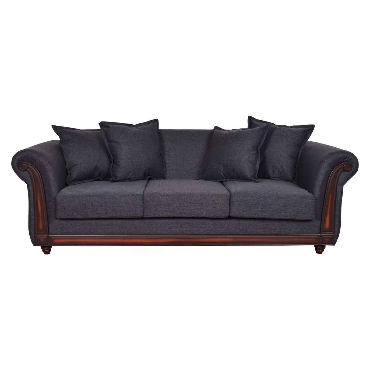 MASEL - Sofá  Esmirna   Soft  3C  Gris  Oscuro  200X84 X82