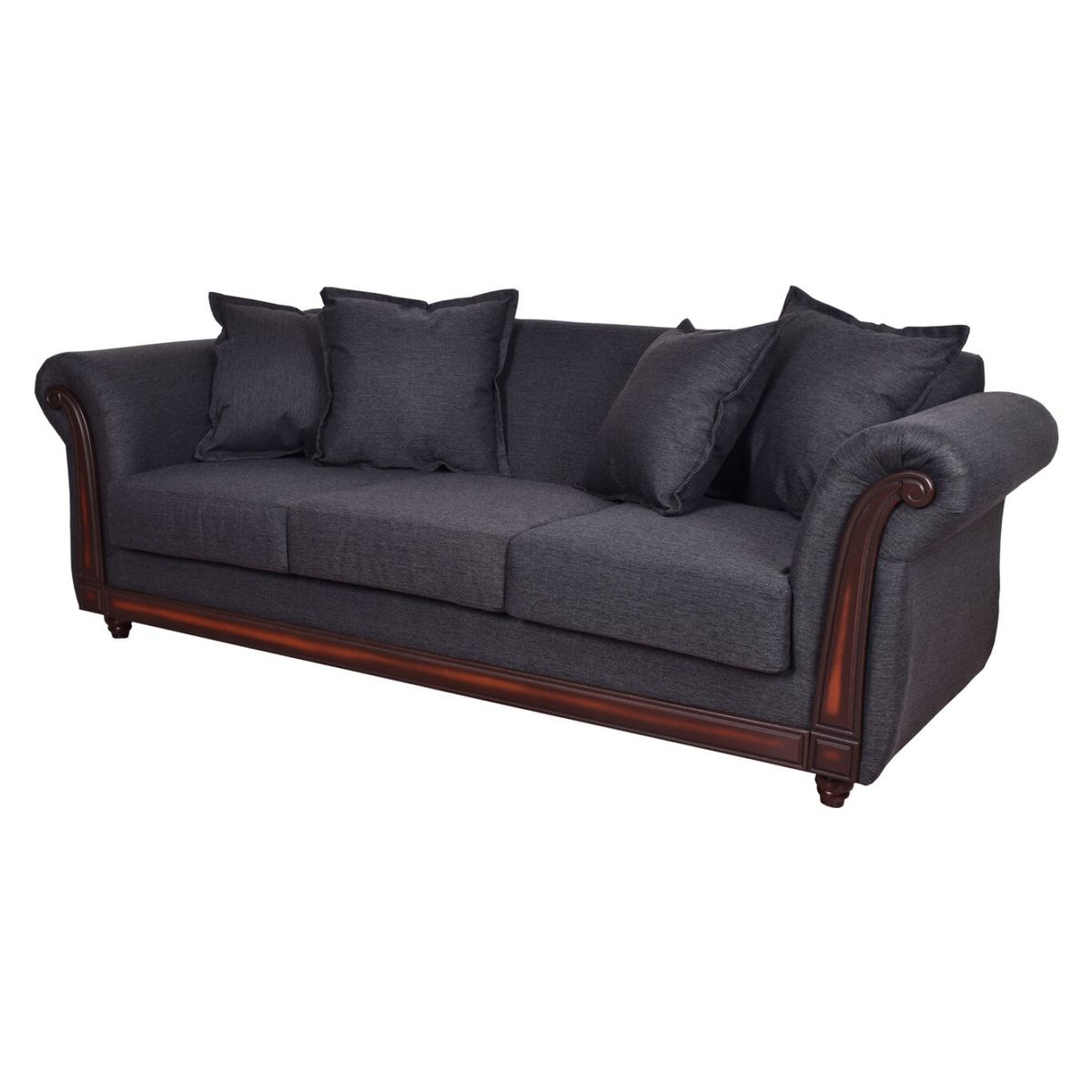MASEL - Sofá  Esmirna   Soft  3C  Gris  Oscuro  200X84 X82