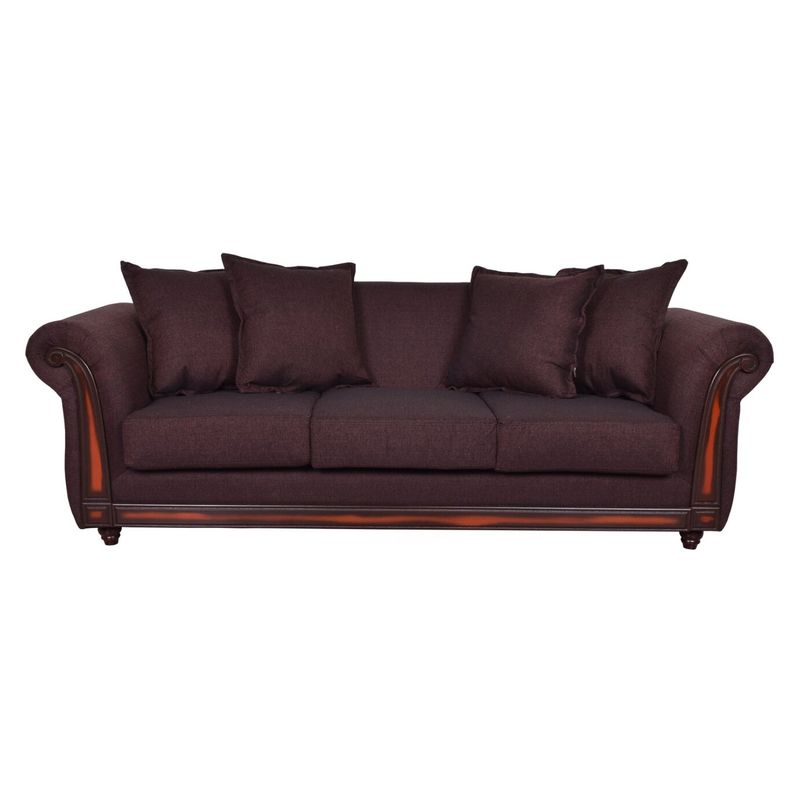 MASEL - Sofá  Esmirna   Soft  3C  Chocolate  208X84 X82