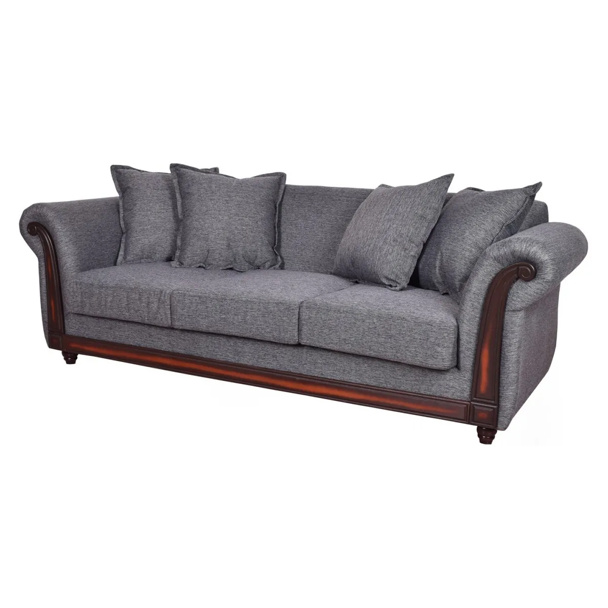 MASEL - Sofá  Esmirna   Soft  3C  Tela Gris  200X84 X82