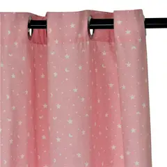 MASEL - Cortina Lona Española Estrellita Rosado 140 X 225