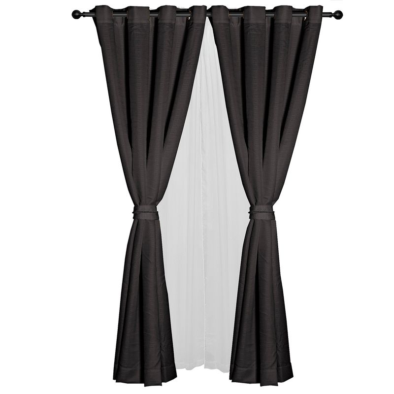 MASEL - Set Cortinas  Barbara 8 Piezas  Gris Osc  140 X225