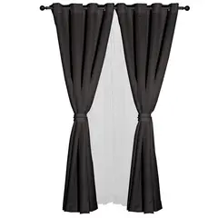 MASEL - Set Cortinas Barbara 8 Piezas Gris Osc 140 X225