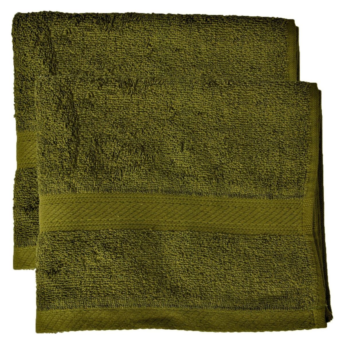 MASEL - Set 2 Toallas Florentino 100% Algodon verde Musgo