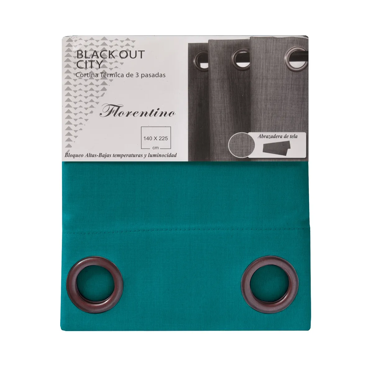 MASEL - Cortina Black Out City Turquesa 140X225