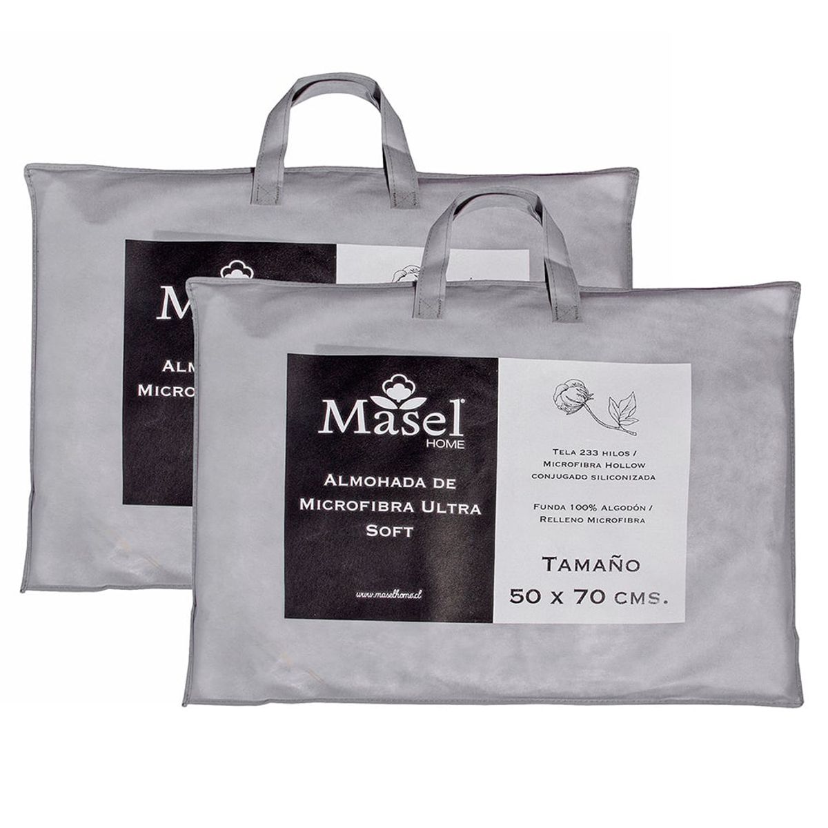 MASEL - Set 2 Almohadas  Microfibra 50 X 70 Florentino MASEL