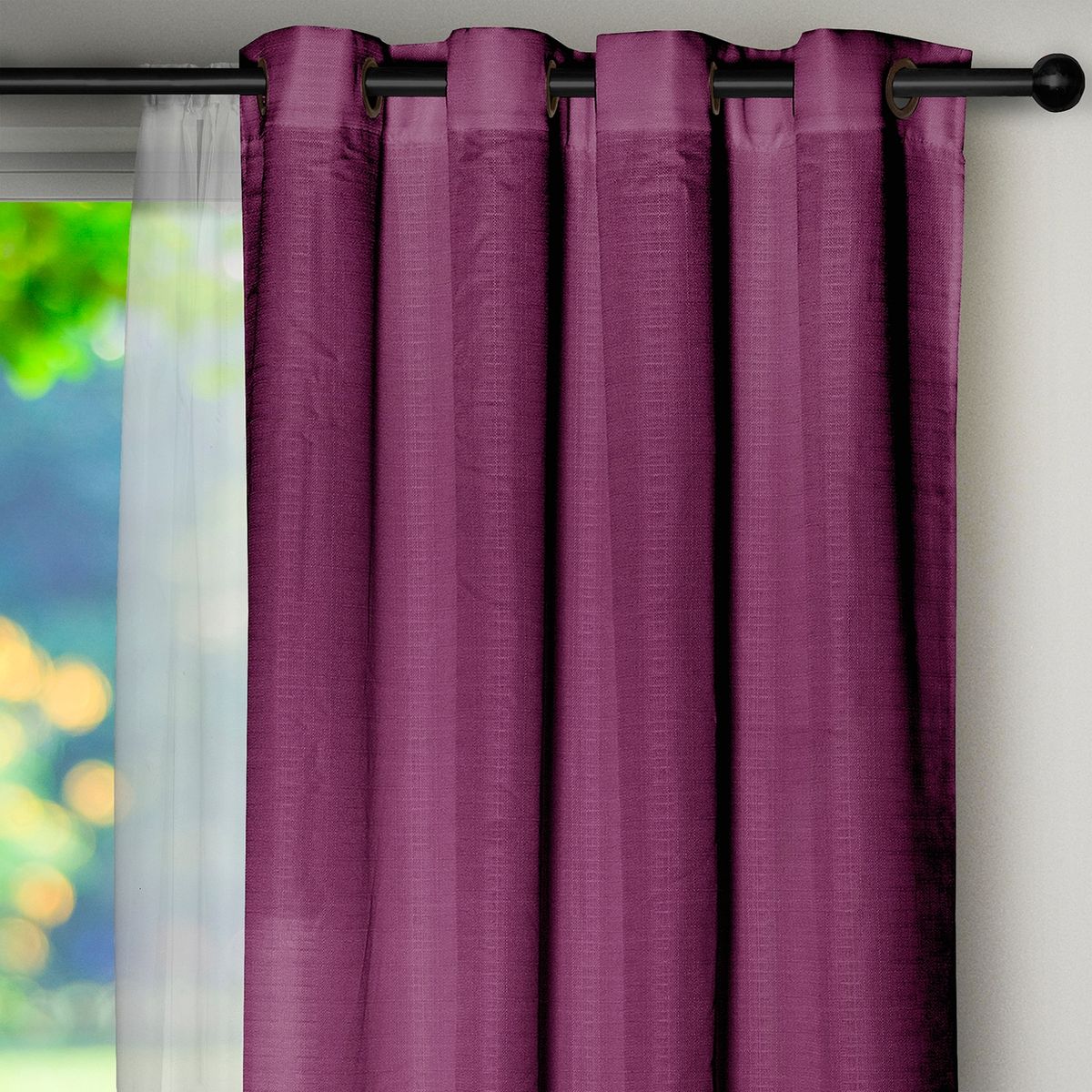 MASEL - Set Cortinas Barbara 8 Piezas Morado
