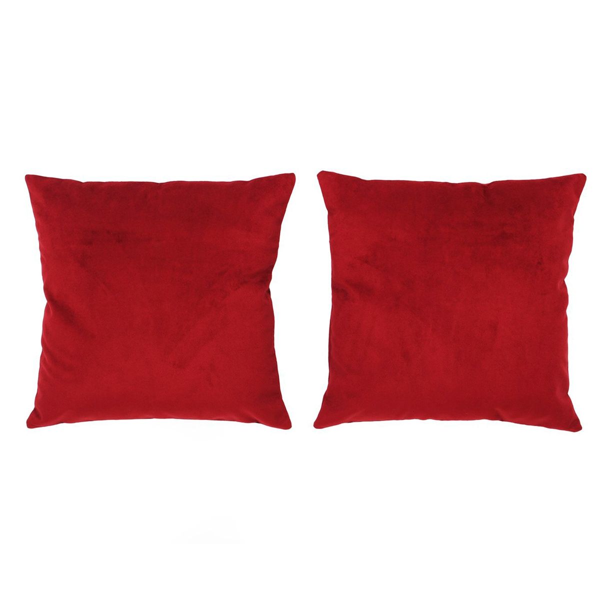 MASEL - Set 2 Cojínes Felpa Velvet Burdeo