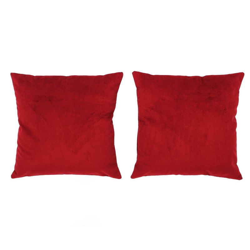 MASEL - Set 2 Cojínes Felpa Velvet Burdeo