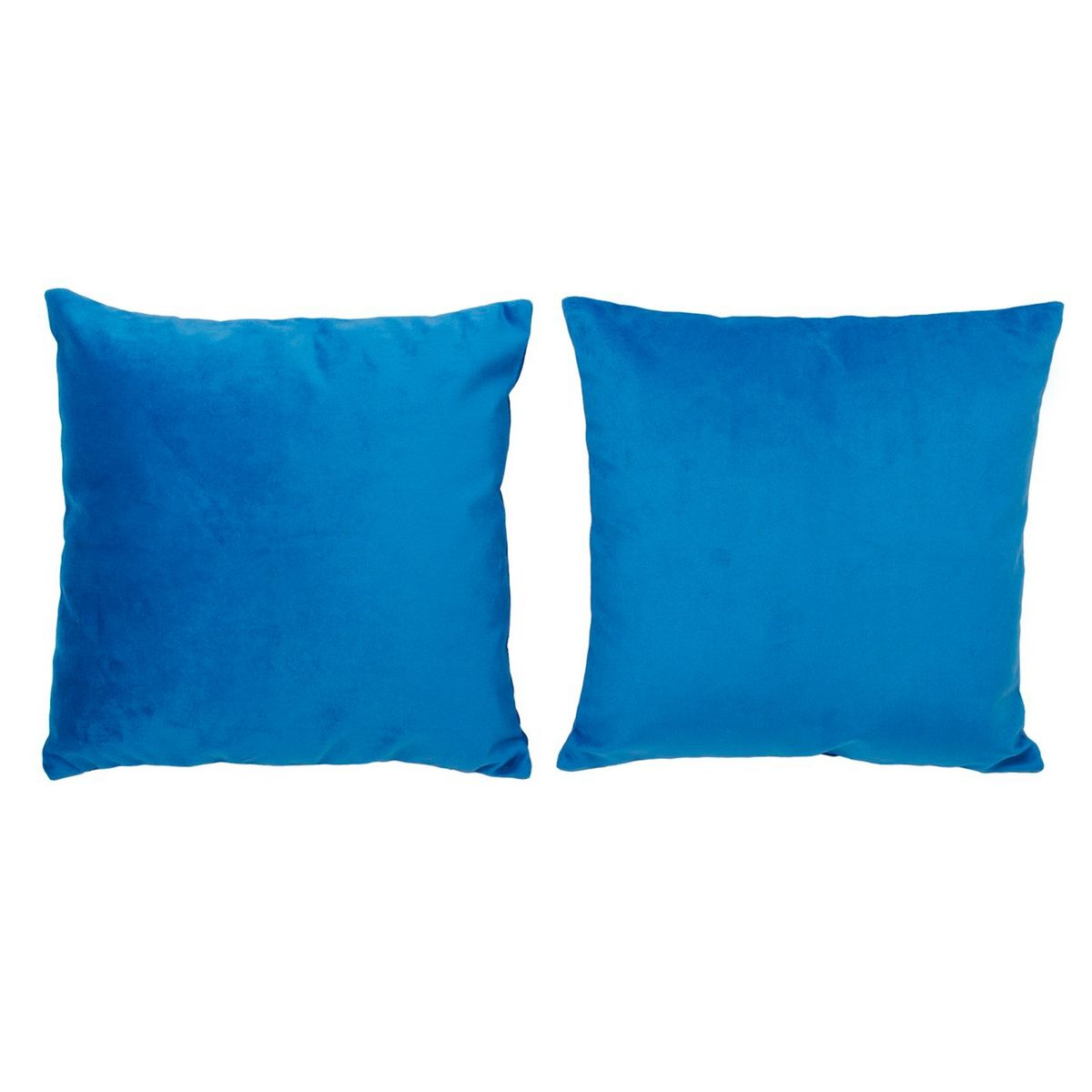 MASEL - Set 2 Cojines Felpa Velvet Azul Rey