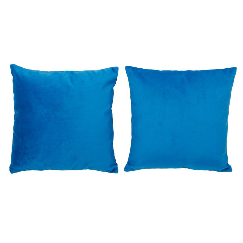 MASEL - Set 2 Cojines Felpa Velvet Azul Rey