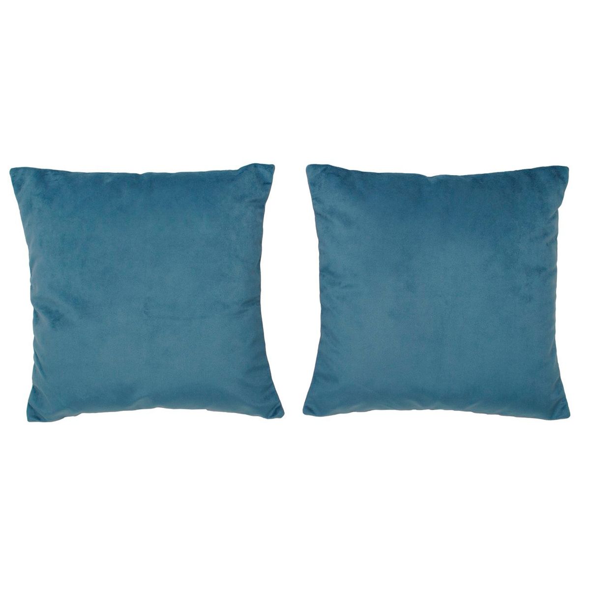 MASEL - Set 2 Cojines Felpa Velvet Petroleo